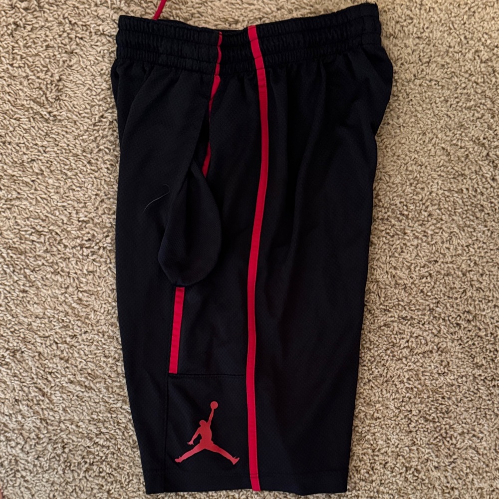 Jordan Black Shorts with Red Detailing